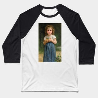 Petite Fille Tenant des Pommes Dans les Mains by William-Adolphe Bouguereau Baseball T-Shirt